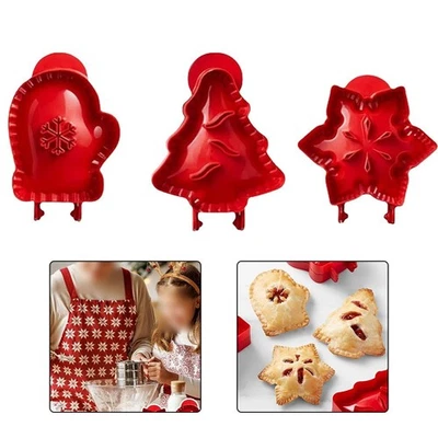 Mini Tortenformen für Weihnachten Backen mit Stern Baum und Handschuhformen 3er - Bild 1 von 4