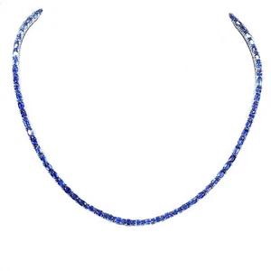 925 Sterling Silver Necklace Oval Kyanite 5x3mm Natural Gemstone Jewelry 18in - Picture 1 of 13