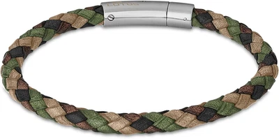 Style LS2141-2/4 Bracciale Da Uomo in Pelle, No Aplica, Argento, Zirconia Blu - Immagine 1 di 4