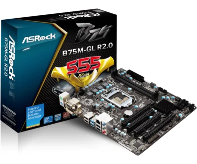 Placa Base ASRock B75M-GL R2.0 NUEVA - Imagen 1 de 4