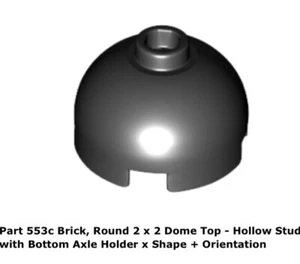 LEGO Parts 1x 553c Black Brick, Round 2 x 2 Dome Top - Hollow Stud 10236 - Picture 1 of 1