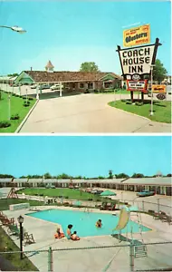 Springfield, Missouri Coach House Inn Motel Postcard Swimming Pool, Vintage Cars - Picture 1 of 2