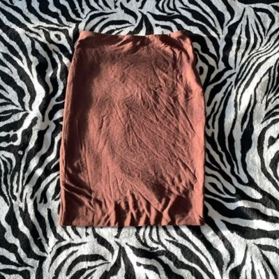 NWOT Naked wardrobe chocolate brown soft tight women’s  mini skirt size small - Image 1 of 3