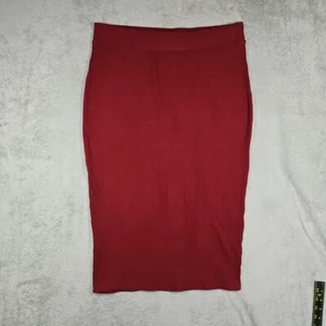 Bar III Women's Burgandy Ribbed Pencil Skirt Stretch, Elastic Waist Size XL NWOT - Picture 1 of 10