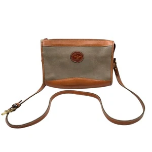 Bolso Bandolera Dooney & Bourke De Colección Guijarro Negro Marrón Cuero Bolso de Hombro - Imagen 1 de 11
