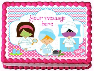 SPA PARTY Birthday Image Edible cake topper decoration - Picture 1 of 11