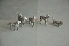 5 Pc Antimony Fine Inlay Work Different Dogs Figurines , Collectible
