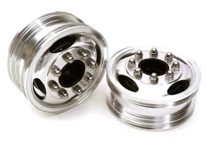 Billet Machined Alloy T7 Front Wheel Set for Tamiya 1/14 Scale Tractor Trucks - Picture 1 of 1