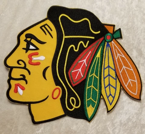 Chicago Blackhawks HUGE 9" Jacket Size Iron/Sew On Embroidered Patch ~FREE Ship! Cover