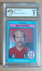 Carl Ditterich Scanlens 1980 - VFL AFL Card #152 - CGA 6 EXCELLENT+ not PSA - Picture 1 of 2