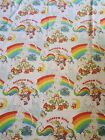 Vintage 1983 Hallmark Rainbow Brite Twin Flat Sheet Fabric BRIGHT COLORS!