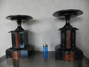 Bowls Stands Urns marbre century mounted marble red mantel for clock antique old - Picture 1 of 9