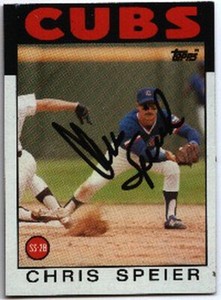 Chris Speier auto 86 Topps card bb1064