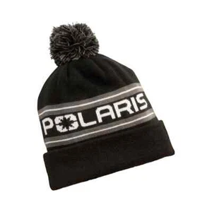 POLARIS ADULT SWITCHBACK Black BEANIE HAT - Snowmobile -  ONE SIZE  - NEW - Picture 1 of 2