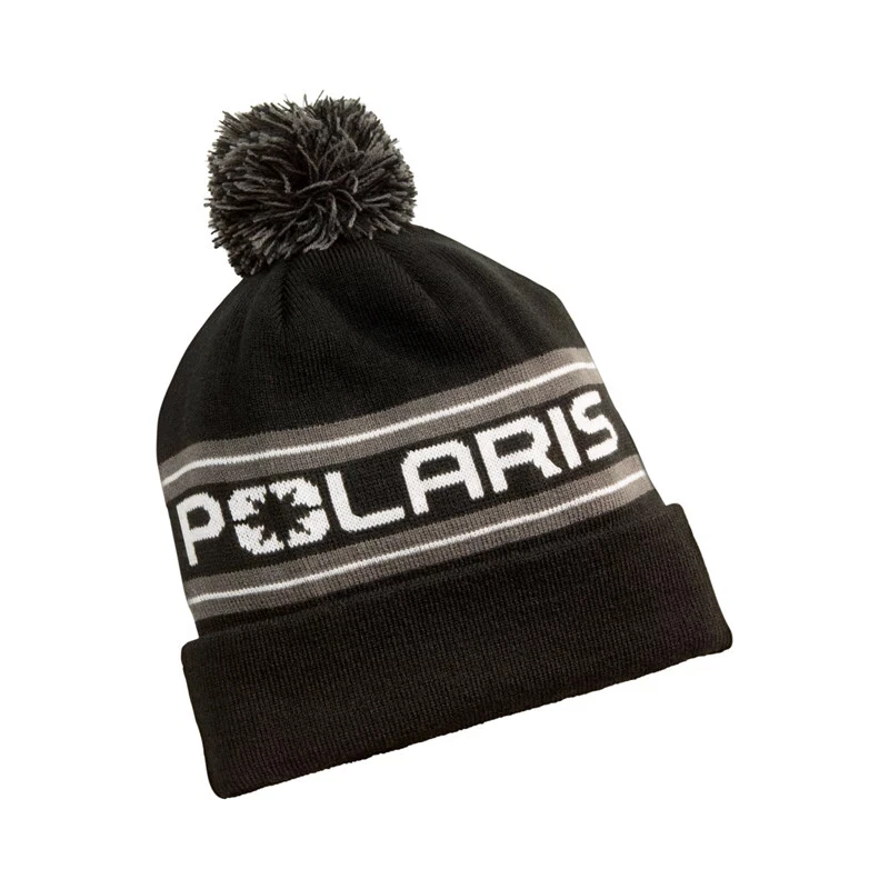 POLARIS ADULT SWITCHBACK Black BEANIE HAT - Snowmobile -  ONE SIZE  - NEW - Image 1 of 1