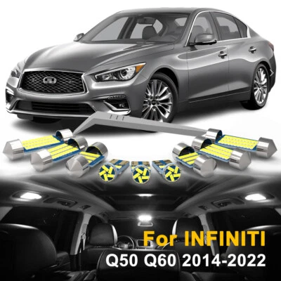 13x White Interior LED Lights Map License Bulbs for INFINITI Q50 Q60 2014-2022 - Image 1 of 4