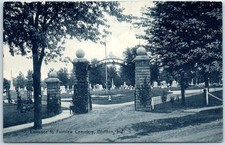 Bluffton, Indiana cartão postal "entrada para fairview Cemitério" rotograph 1910 cancelar