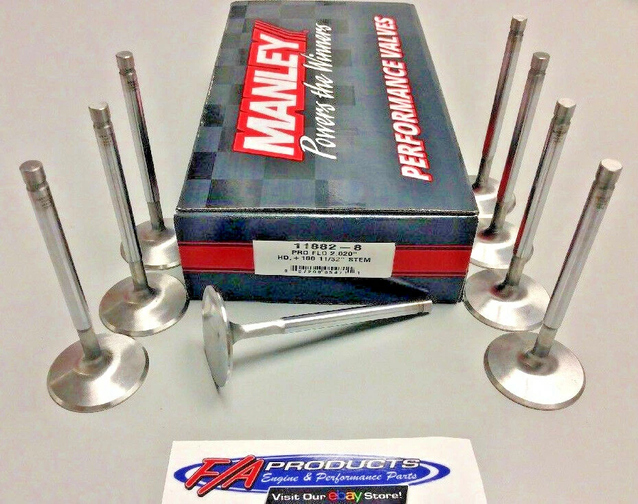 Juego de 8 válvulas de admisión Manley 11882-8 2,020" bloque pequeño Chevy Severe Duty Pro Flo Foto 1 de 1