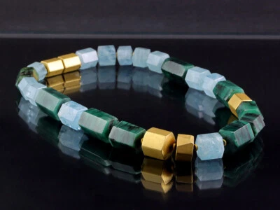 Smaragd Aquamarin Kristall Collier ca. 675ct    ca. 25g 900/- Gelbgold - Bild 1 von 4