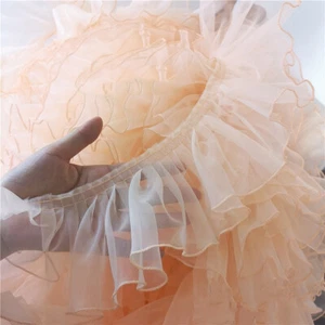 1 yarda Encaje Borde Organza Cinta Plisada Borde Boda Vestido de Boda Ropa Costura Hágalo usted mismo - Imagen 1 de 18