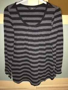 Mothercare maternity top, black stripe cotton pregnancy t shirt size 10 - Picture 1 of 2