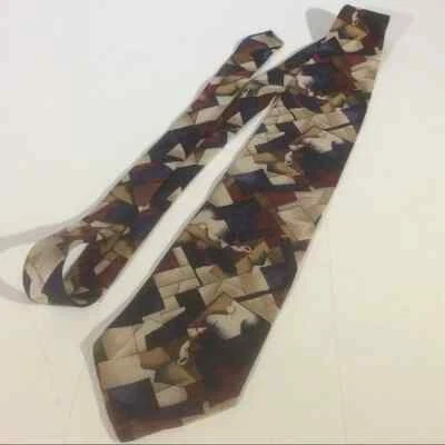 Corbata Marina Picasso 100 % seda usable arte tesoros estampado geométrico Foto 1 de 4