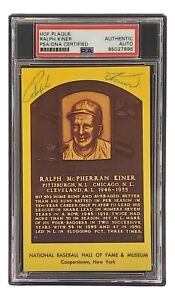 Ralph Kiner Signed 4x6 Pittsburgh Pirates HOF Plaque Card PSA/DNA 85027896