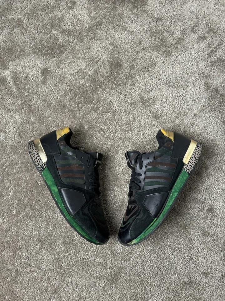 Roberto Cavalli Deportivas Para Hombre Cuero Negro Lona Moda Tenis Zapatos Talla 10 Foto 1 de 4