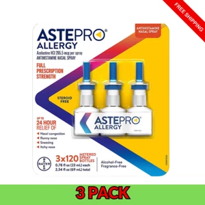 Astepro Allergy Nasal Spray 3pk 120mL Each Antihistamine 24Hr Adult Relief - Picture 1 of 5