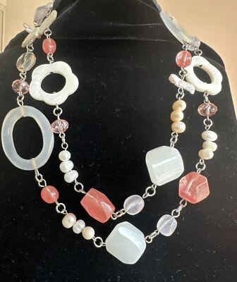 Colar Premier Designs PD Crown Pearls, Madrepérola Turmalina Gems 37" - Imagem 1 de 4