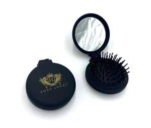 Foxy Locks Compact Travel Mirror Brush Black - Picture 1 of 1