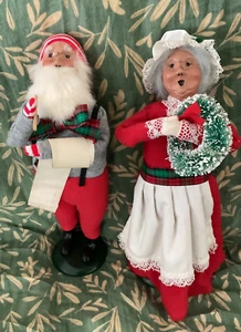 Byers Choice 1988 Santa & Mrs. Claus Naughty Nice List Christmas Couple, SWEET! - Picture 1 of 7