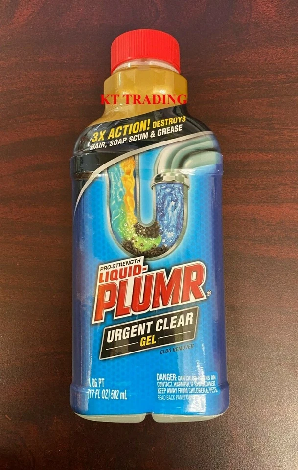 CLORAX LIQUID-PLUMR 紧急透明 ~ 排水管去除头发香皂渣  — 第 1/4 张图片