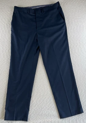 Saddlebred 男式性能正装裤蓝色 38x32 聚酯混纺 — 第 1/4 张图片