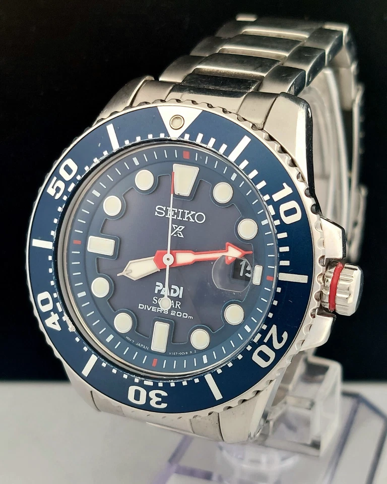 SEIKO PADI Solar Diver's 200m Air Diver Special Edition Watch, 7.25" - V157-0BT0 - Image 1 of 4