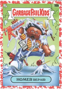 2020 Garbage Pail Kids 35th Anniversary Bloody Nose Red #10b Homer Repair /75
