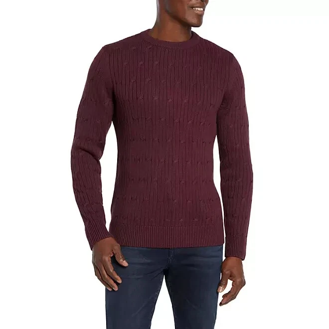Express Men's Size Small Cable Knit Sweater Maroon R3-A