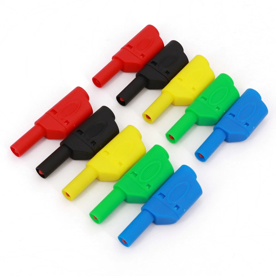 10Pcs 5 Colors Shrouded Full Insulated Stackable 4mm Male Banana Plug Connector - Image 1 of 1