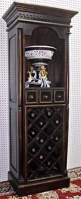 Armario de vino de licor francés de madera maciza estilo antiguo 3 cajones estante para vino  Foto 1 de 4