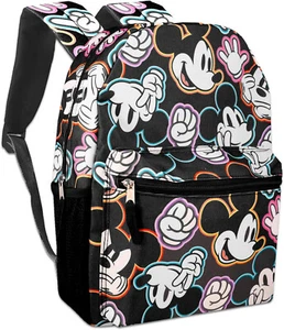 Mickey Mouse Allover 16" großer Schulrucksack Buch Reisetasche, schwarz Pfeffer - Bild 1 von 4