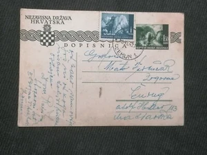 NDH POSTKARTE WWII - ZEMUN NACH CHURUG 1942 - STRASSE ADOLF HITLER - Bild 1 von 3