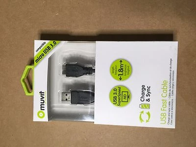 10PCS 5FT Muvit  Micro USB 3.0  Sync Charging Cable SAMSUNG GALAXY S5  NOTE 3  - Image 1 of 2