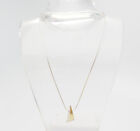 Designer vintage modern unusual geometric sterling silver 14k gold necklace
