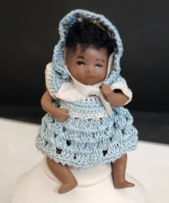 Vintage African American Bye-Lo Mini Baby Doll Repro - Image 1 of 4