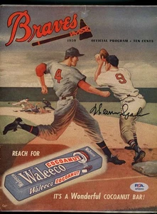 Warren Spahn PSA DNA Signed  1950 Braves Program Autograph - Picture 1 of 1