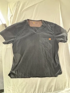 Top Médico Carhartt Negro XL Uniforme Cuello en V Multi Bolsillo - Imagen 1 de 7