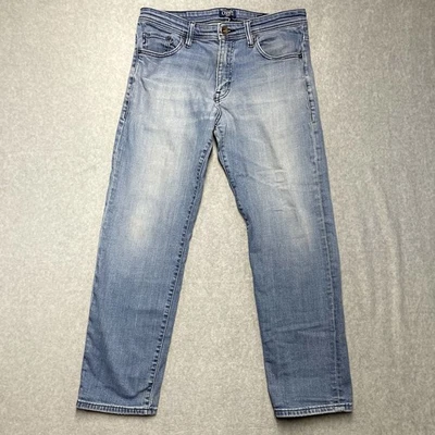 Pantalones de mezclilla Chaps ajustados de pierna recta para mujer talla 32X30 azul claro desteñidos con cremallera Foto 1 de 4