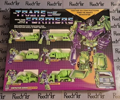 USA New TRANSFORMERS G1 reissue DEVASTATOR Constructicon combiner 6 green robots - Image 1 of 3