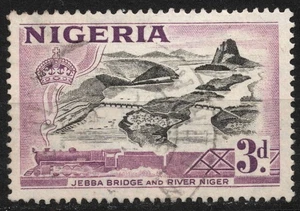 SG73a used 1958 3d NIGERIA Jebba Bridge and River Niger - Die Ia rotary printing - Picture 1 of 2