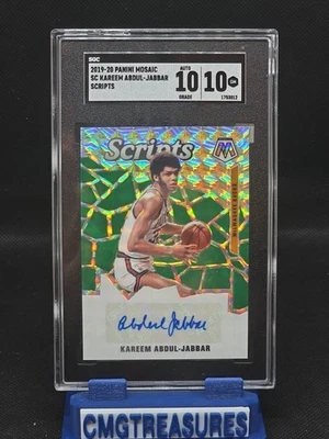 2019 PANINI мозаика с надписями Карима Абдул-Джаббара SGC GEM как новая 10 с автографом класс 10 - Изображение 1 из 2